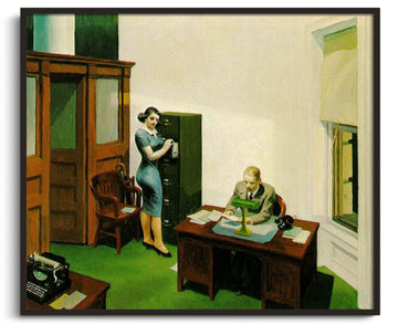 Inspiration Bureau la nuit Hopper - peinture à l'huile